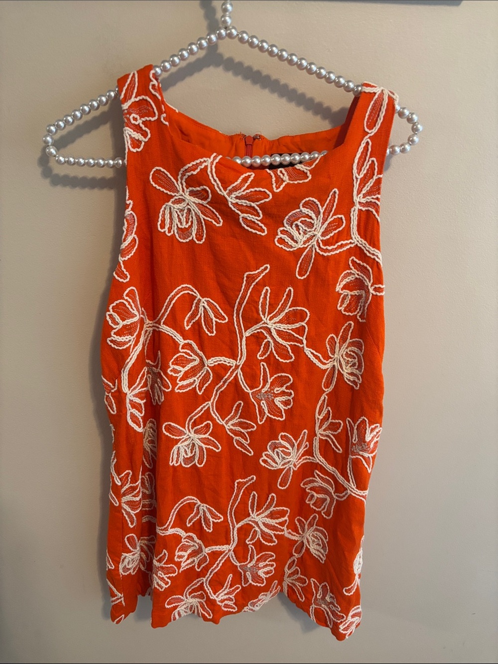 NEW Alex Marie Lily Dress Size 4 Orange Floral Embroidered Linen Blend Shift